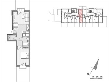 rzut mieszkanie na sprzedaż 45m2 mieszkanie Kraków, ul.Glogera 9,11