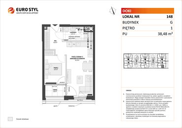 rzut mieszkanie na sprzedaż 38m2 mieszkanie Gdańsk, Śródmieście, ks. Jerzego Popiełuszki/Rybaki Górne