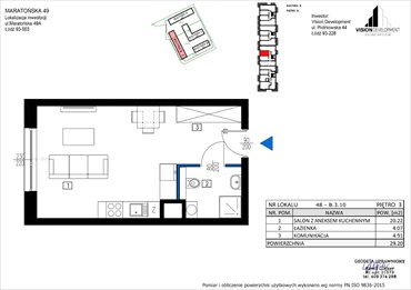 rzut mieszkanie na sprzedaż 29m2 mieszkanie Łódź, Retkinia, Maratońska 49C