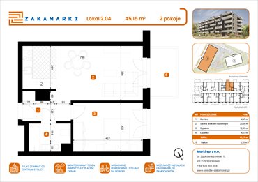 rzut mieszkanie na sprzedaż 45m2 mieszkanie Marki, Aleja Józefa Piłsudskiego 102