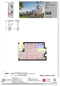 rzut mieszkanie na sprzedaż 44m2 mieszkanie Poznań, Komandoria, Świętego Michała 36