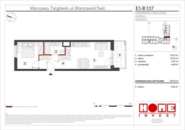 rzut mieszkanie na sprzedaż 40m2 mieszkanie Warszawa, Targówek, ul. Warszawski Świt