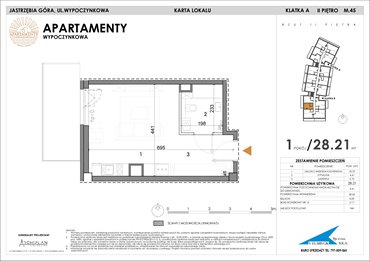 rzut mieszkanie na sprzedaż 28m2 mieszkanie Jastrzębia Góra, Wypoczynkowa