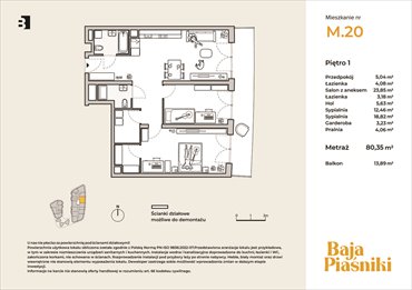 rzut mieszkanie na sprzedaż 80m2 mieszkanie Świętochłowice, Piaśniki, ul. Sudecka 10