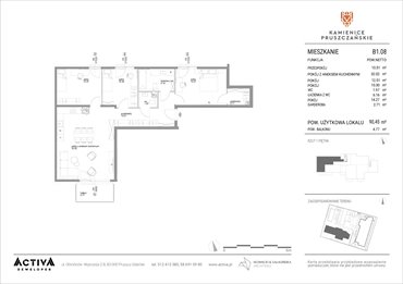 rzut mieszkanie na sprzedaż 90m2 mieszkanie Pruszcz Gdański, ul. Grunwaldzka 71B, 71C