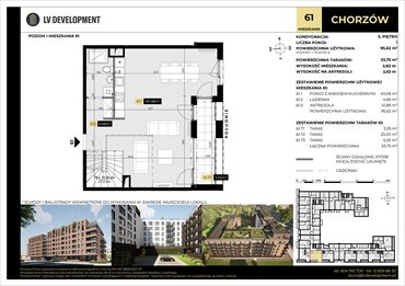 rzut mieszkanie na sprzedaż 96m2 mieszkanie Chorzów, 3 Maja 94'
