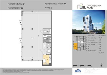 rzut lokal użytkowy na sprzedaż 169m2 lokal użytkowy Rzeszów, Przybyszówka, Dworzysko