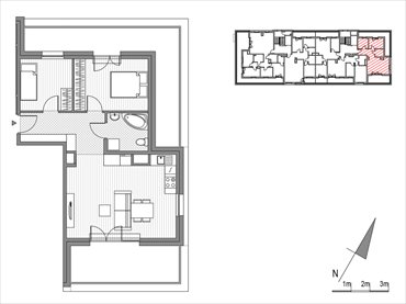 rzut mieszkanie na sprzedaż 56m2 mieszkanie Kraków, ul.Glogera 9,11