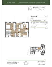 rzut mieszkanie na sprzedaż 59m2 mieszkanie Szczecin, DĄBIE, Racławicka 1