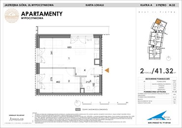 rzut mieszkanie na sprzedaż 41m2 mieszkanie Jastrzębia Góra, Wypoczynkowa