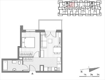 rzut mieszkanie na sprzedaż 38m2 mieszkanie Kraków, Mistrzejowice, Os. Piastów 77