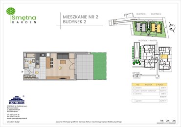rzut mieszkanie na sprzedaż 34m2 mieszkanie Kraków, Bronowice Wielkie, Smętna 1