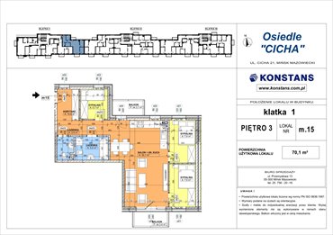 rzut mieszkanie na sprzedaż 70m2 mieszkanie Mińsk Mazowiecki, Cicha 12