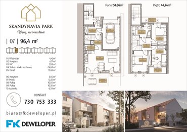 rzut mieszkanie na sprzedaż 96m2 mieszkanie Osielsko, Krzywa