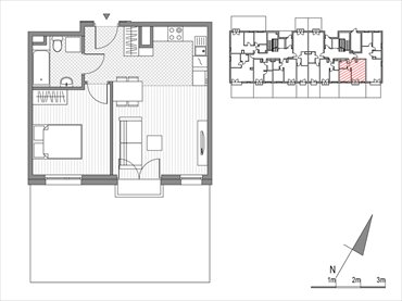 rzut mieszkanie na sprzedaż 40m2 mieszkanie Kraków, ul.Glogera 9,11