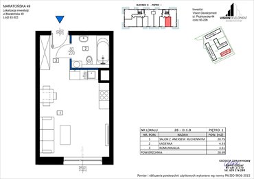 rzut mieszkanie na sprzedaż 29m2 mieszkanie Łódź, Retkinia, Maratońska 49C