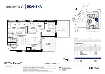 rzut mieszkanie na sprzedaż 99m2 mieszkanie Kraków, Krowodrza, ul. Mazowiecka 21