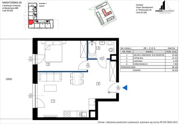 rzut mieszkanie na sprzedaż 48m2 mieszkanie Łódź, Retkinia, Maratońska 49C