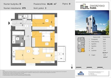 rzut mieszkanie na sprzedaż 66m2 mieszkanie Rzeszów, Przybyszówka, Dworzysko