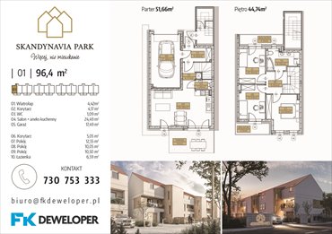 rzut mieszkanie na sprzedaż 96m2 mieszkanie Osielsko, Krzywa