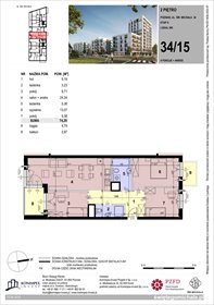 rzut mieszkanie na sprzedaż 74m2 mieszkanie Poznań, Komandoria, Świętego Michała 36