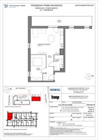 rzut mieszkanie na sprzedaż 45m2 mieszkanie Wrocław, Stare Miasto, Trzemeska