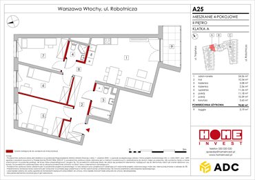 rzut mieszkanie na sprzedaż 79m2 mieszkanie Warszawa, Włochy, ul. Robotnicza 11/13