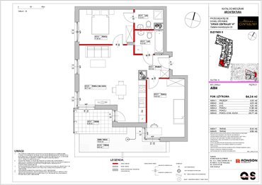 rzut mieszkanie na sprzedaż 64m2 mieszkanie Warszawa, Ursus, ul. Gierdziejewskiego 23