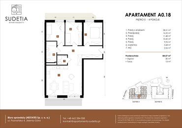 rzut mieszkanie na sprzedaż 85m2 mieszkanie Jelenia Góra, POZNAŃSKA 4