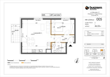 rzut mieszkanie na sprzedaż 47m2 mieszkanie Warszawa, Praga Północ, Kijowska 17