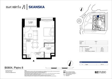 rzut mieszkanie na sprzedaż 35m2 mieszkanie Kraków, Krowodrza, ul. Mazowiecka 21