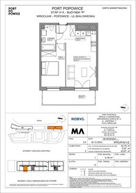 rzut mieszkanie na sprzedaż 43m2 mieszkanie Wrocław, Fabryczna, Białowieska 91a