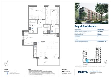 rzut mieszkanie na sprzedaż 79m2 mieszkanie Warszawa, Wilanów, Sarmacka