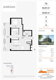 rzut mieszkanie na sprzedaż 53m2 mieszkanie Katowice, Bogucice - Dąbrówka Mała, Wiertnicza 32
