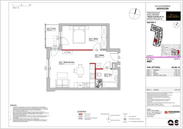 rzut mieszkanie na sprzedaż 45m2 mieszkanie Warszawa, Ursus, ul. Gierdziejewskiego 23
