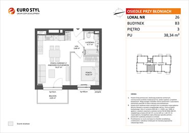 rzut mieszkanie na sprzedaż 38m2 mieszkanie Rumia, Janowo, Błoń Janowskich