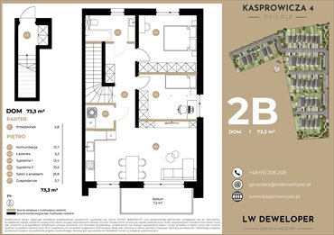rzut mieszkanie na sprzedaż 73m2 mieszkanie Łódź, Jana Kasprowicza 4