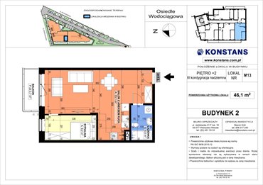 rzut mieszkanie na sprzedaż 46m2 mieszkanie Sulejówek, Wodociągowa 1, 1A, 1B