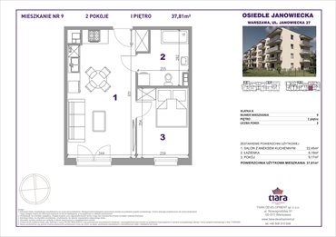 rzut mieszkanie na sprzedaż 38m2 mieszkanie Warszawa, Targówek, Janowiecka 27