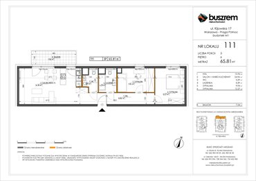rzut mieszkanie na sprzedaż 66m2 mieszkanie Warszawa, Praga Północ, Kijowska 17