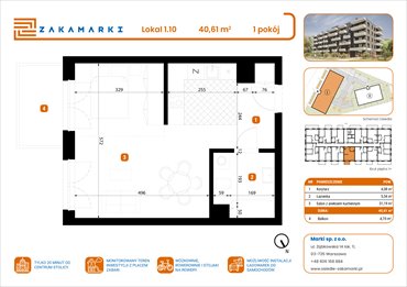 rzut mieszkanie na sprzedaż 41m2 mieszkanie Marki, Aleja Józefa Piłsudskiego 102