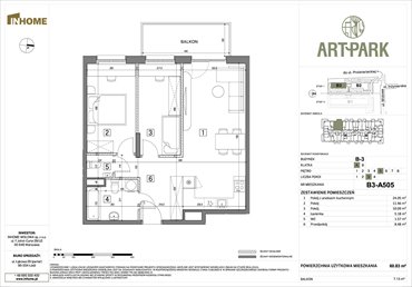 rzut mieszkanie na sprzedaż 61m2 mieszkanie Łódź, Polesie, Wołowa 4A