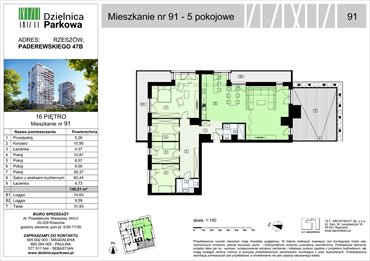 rzut mieszkanie na sprzedaż 146m2 mieszkanie Rzeszów, Paderewskeigo 51