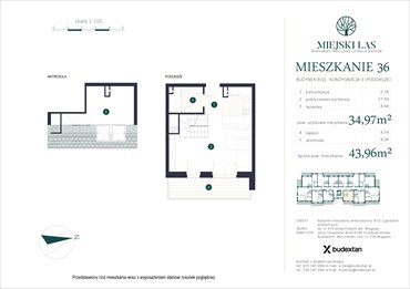 rzut mieszkanie na sprzedaż 35m2 mieszkanie Marcinkowo, Marcinkowo 156