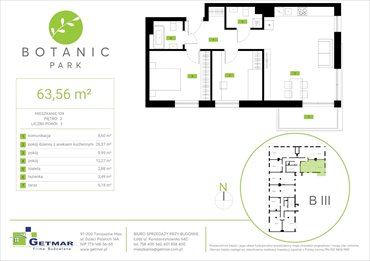 rzut mieszkanie na sprzedaż 64m2 mieszkanie Łódź, Polesie, Konstantynowska 64c