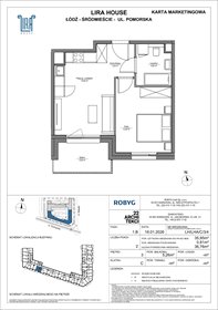rzut mieszkanie na sprzedaż 36m2 mieszkanie Łódź, Pomorska 108