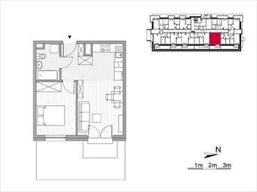 rzut mieszkanie na sprzedaż 37m2 mieszkanie Kraków, Mistrzejowice, Os. Piastów 77