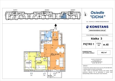 rzut mieszkanie na sprzedaż 49m2 mieszkanie Mińsk Mazowiecki, Cicha 12