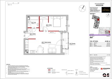 rzut mieszkanie na sprzedaż 46m2 mieszkanie Warszawa, Ursus, ul. Gierdziejewskiego 23
