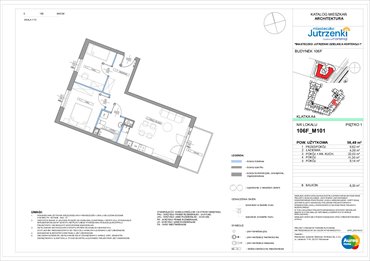 rzut mieszkanie na sprzedaż 56m2 mieszkanie Warszawa, Włochy, Jutrzenki 106F